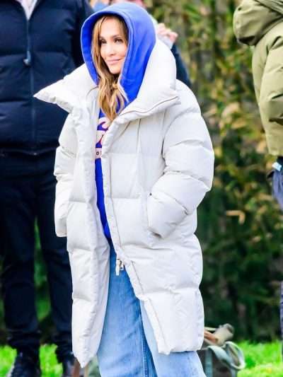 Office Romance Jennifer Lopez Puffer Coat