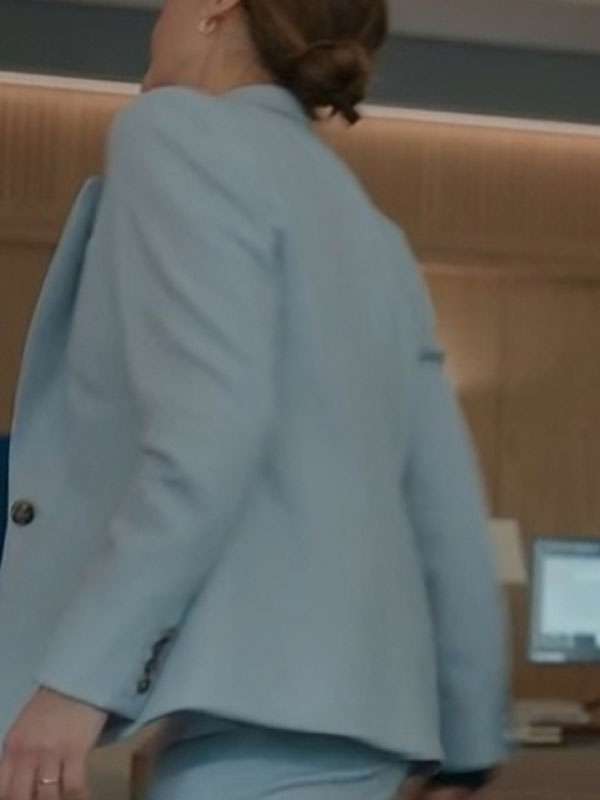 Keri Russell The Diplomat Light Blue Suit
