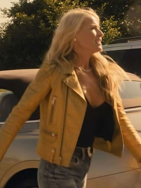 Landman 2025 Angela Norris Golden Leather Jacket