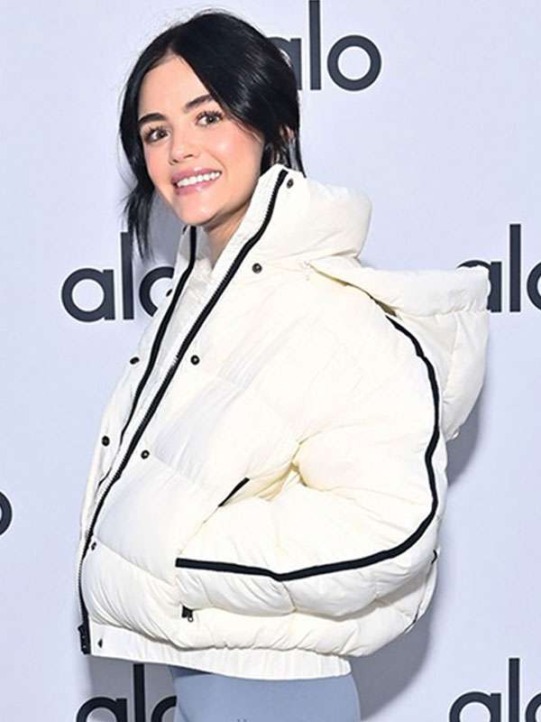 Lucy Hale White Puffer Jacket - Image 4