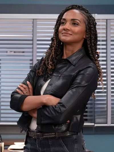 Mekia Cox The Rookie 2025 Black Leather Jacket