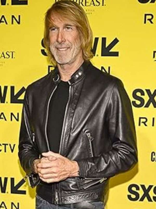 Michael Bay Drop Premiere Night Black Leather Jacket