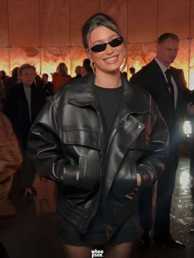 Hailey Bieber PFW 2025 Leather Jacket