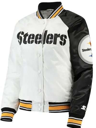 Black and White Pittsburgh Steelers Bomber Jacket