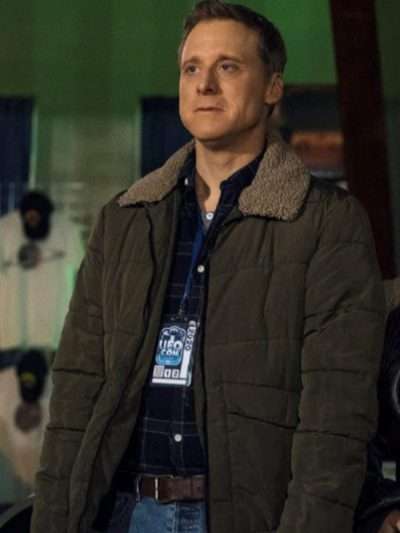 Resident Alien Harry Vanderspeigle Green Puffer Jacket