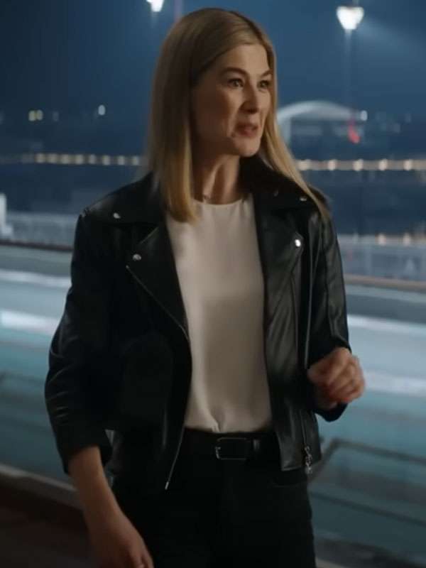 Rosamund Pike Now You See Me Now You Don't Black Leather Jacket