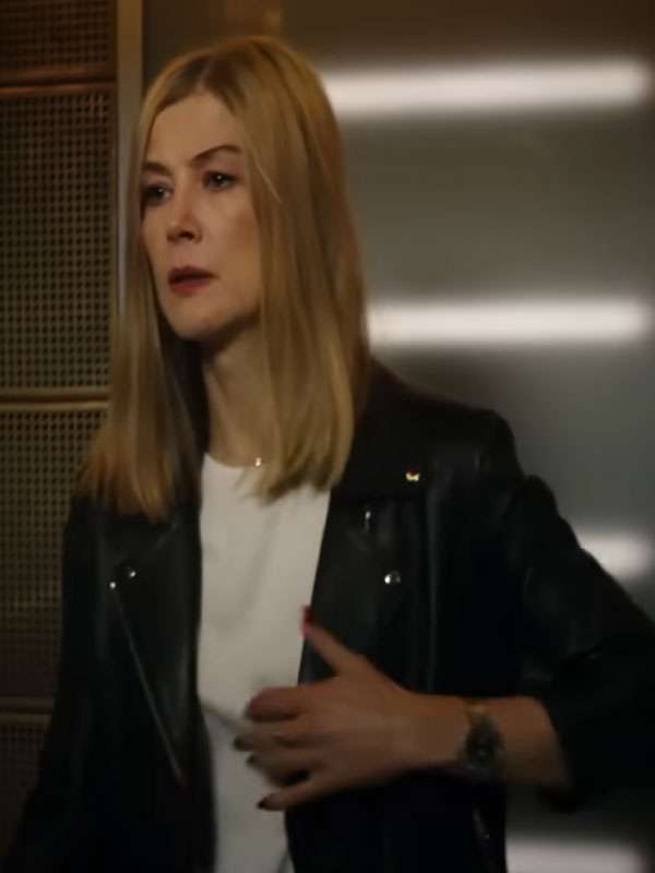 Rosamund Pike Now You See Me Now You Don't Black Biker Leather Jacket
