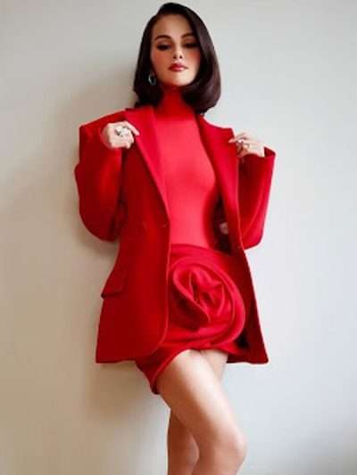 Rare Beauty Event New York City 2025 Selena Gomez Red Blazer