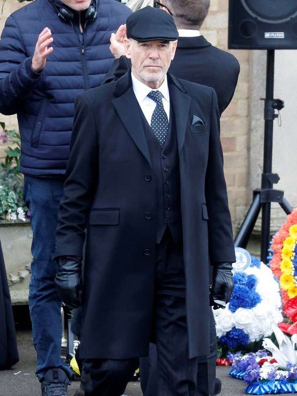 Pierce Brosnan MobLand 2025 Black Coat