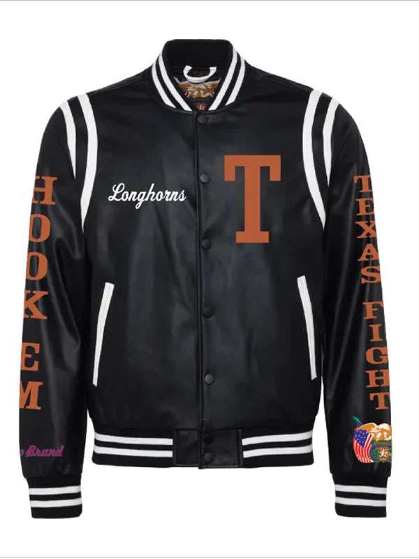 Texas Longhorns Black Leather Jacket