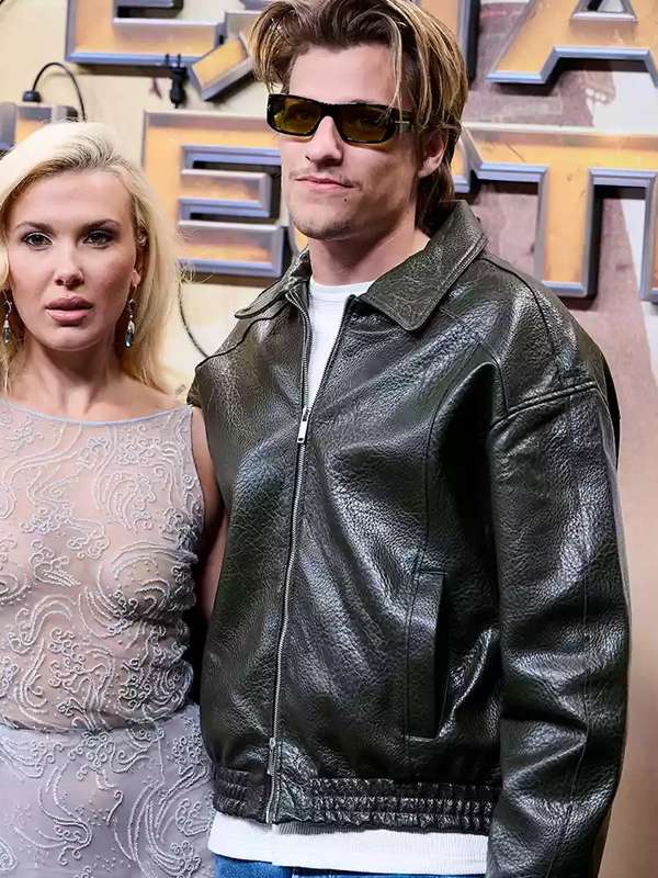 Jake Bongiovi The Electric State Movie Event Green Leather Jacket