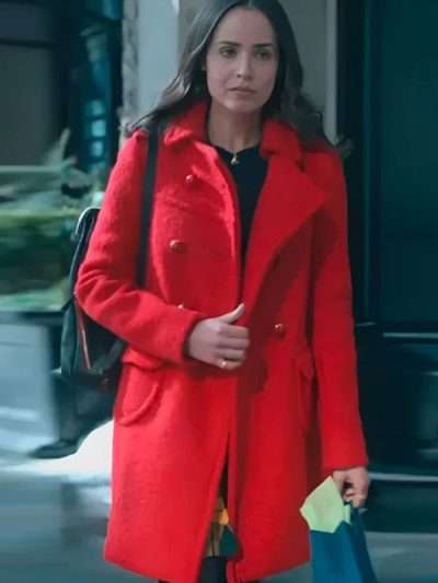 Sofia Carson The Life List 2025 Red Coat
