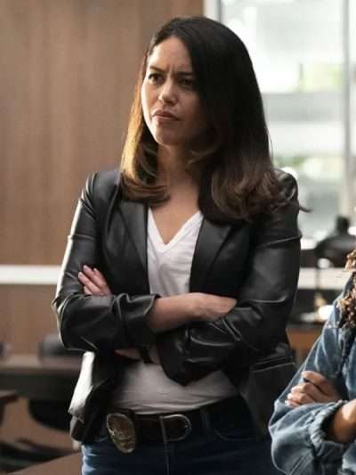Angela Lopez The Rookie S07 Black Leather Blazer