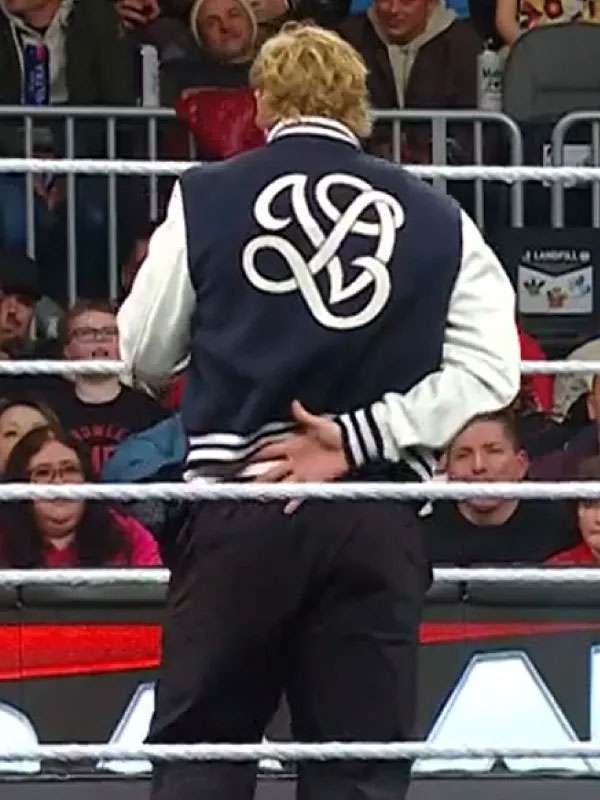 WWE RAW 2025 Logan Paul Black and White Varsity Jacket