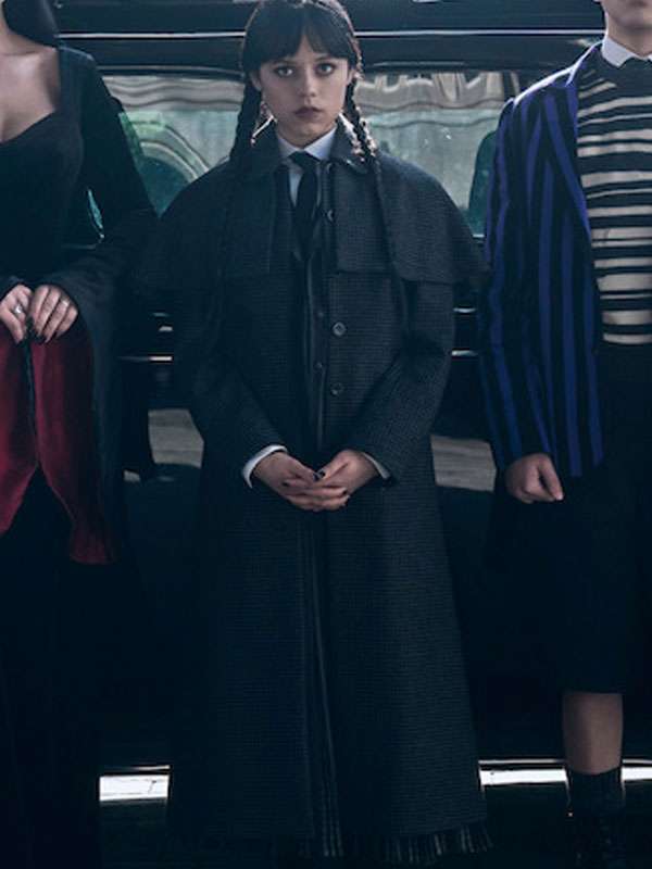 Jenna Ortega Wednesday S02 Black Coat
