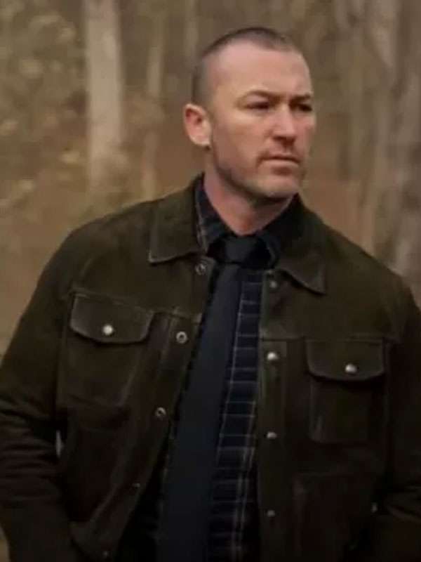 Michael Ormewood Will Trent S03 Green Suede Leather Jacket