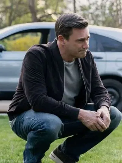 Andrew Cooper Your Friends and Neighbors Brown Bomber Jacket
