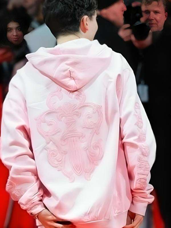 Timothee Chalamet Berlin Film Festival Pink Hoodie