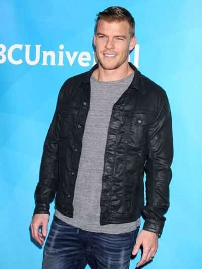 Shop Alan Ritchson NBC Universal Black Trucker Leather Jacket