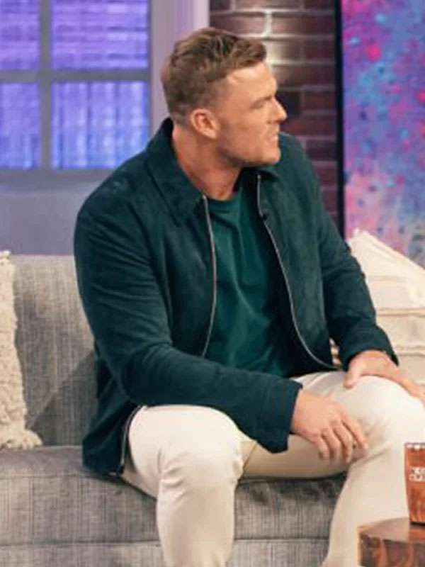 Alan Ritchson The Kelly Clarkson Show Green Leather Jacket