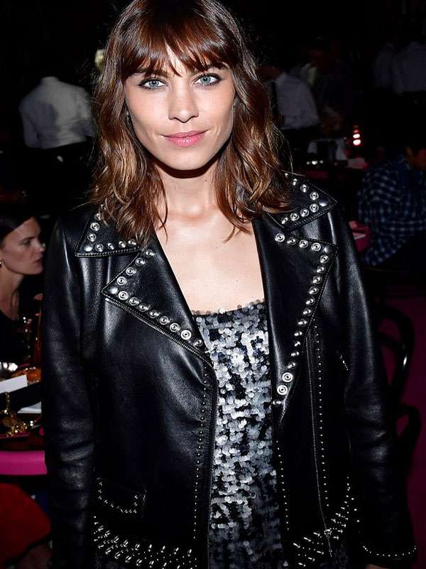 Buy Alexa Chung Black Biker Leather Jacket