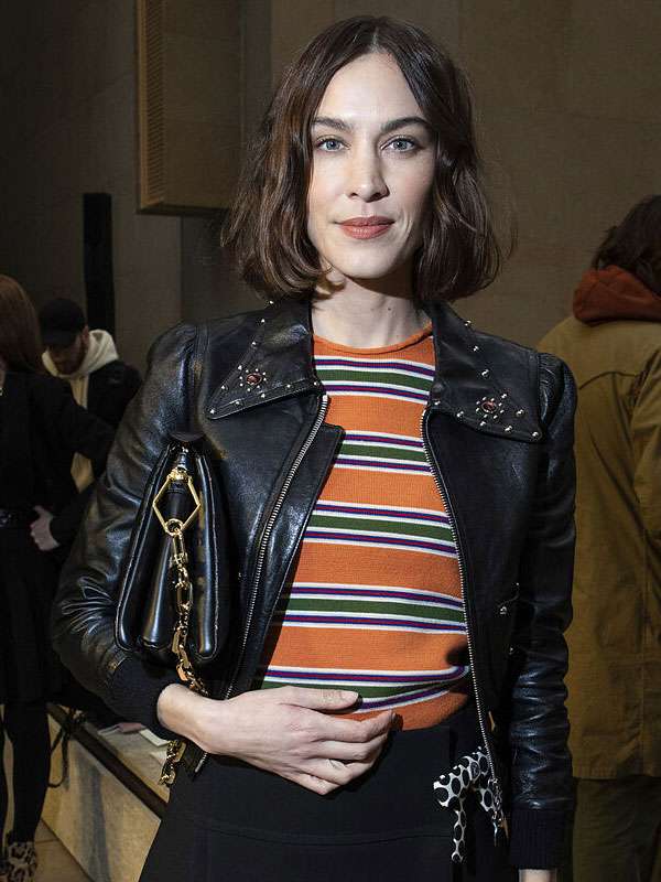Buy Alexa Chung PFW 2023 Black Leather Jacket