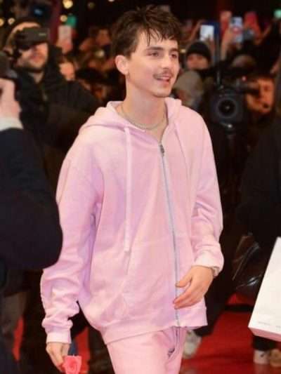 Timothee Chalamet Pink Hoodie