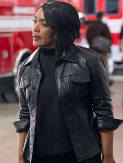 9-1-1 S08 Athena Grant Black Leather Jacket at 50% Off