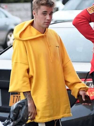 Justin Bieber Street Style Yellow Hoodie