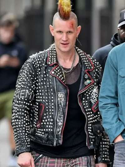 Shop Matt Smith Caught Stealing 2025 Studded Leather Jacket
