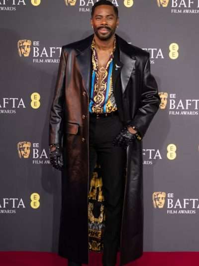 Shop Colman Domingo 2025 BAFTA Black Leather Coat