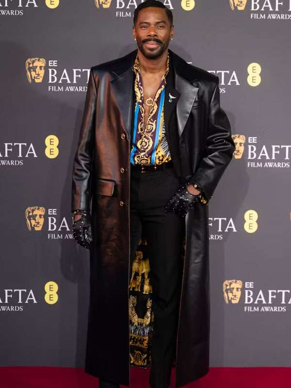 Shop Colman Domingo 2025 BAFTA Black Leather Coat