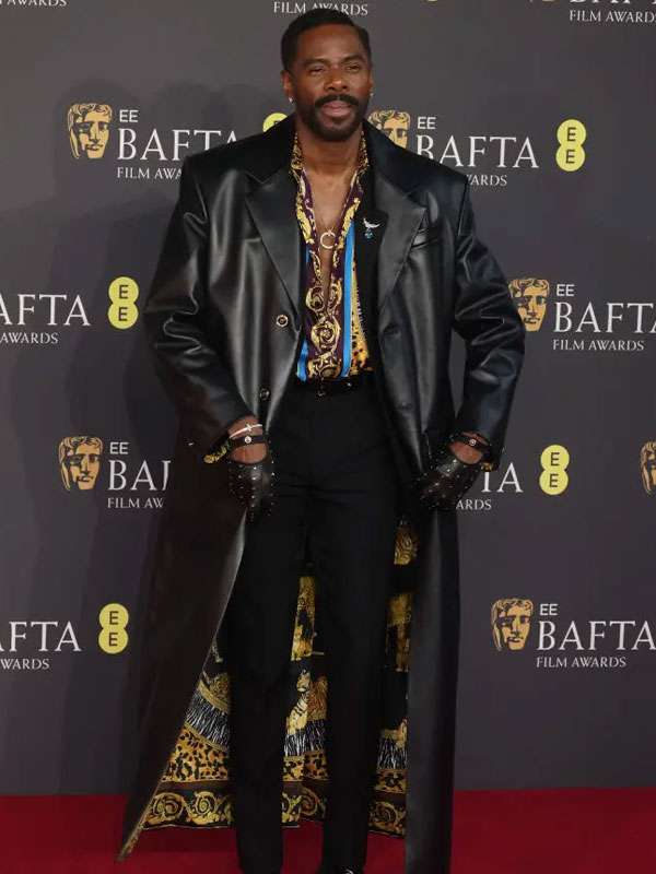 Buy Colman Domingo BAFTA 2025 Awards Black Leather Coat