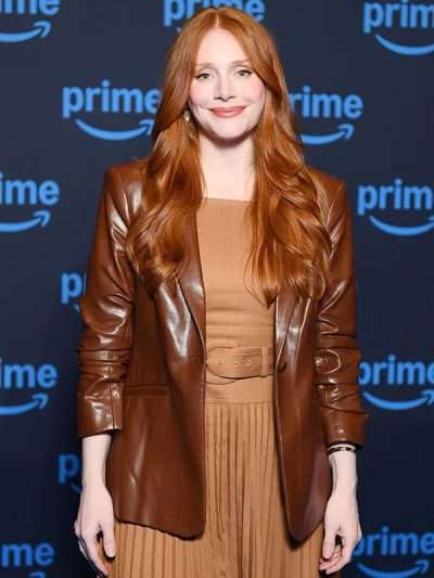 Buy Deep Cover 2025 Premiere Bryce Dallas Howard Brown Leather Blazer