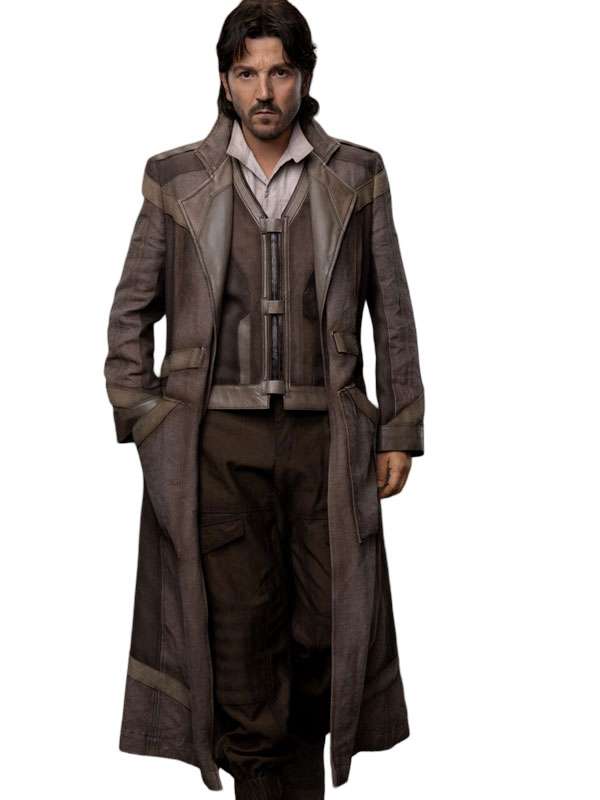 Diego Luna Star Wars Andor 2025 Grey Leather Coat
