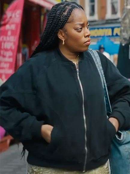 Queenie Jenkins TV Series Queenie Black Bomber Jacket
