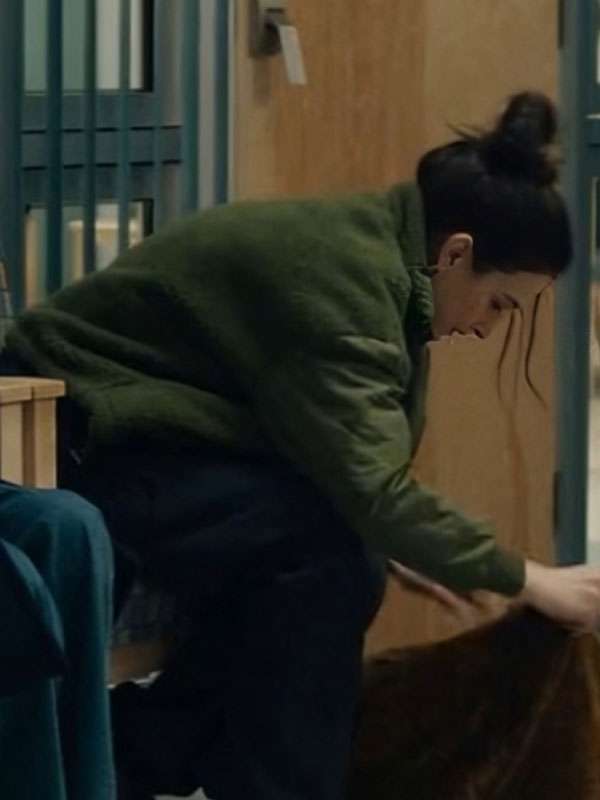 Order Now Dying for Sex 2025 Jenny Slate Green Sherpa Bomber Jacket
