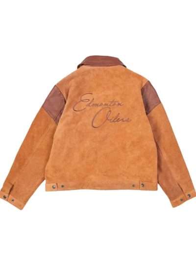 Buy Edmonton Oilers Brown Rancher Leather Jacket