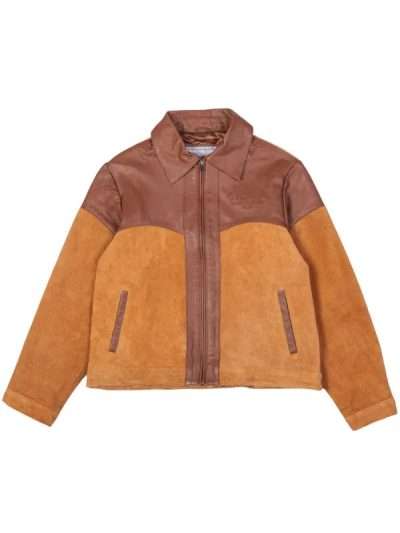 Shop Edmonton Oilers Brown Suede Leather Jacket
