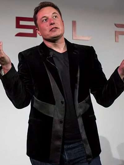 Elon Musk Black Velvet Blazer Coat