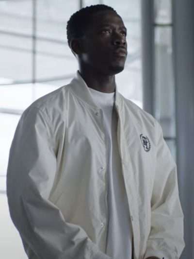Get F1 The Movie Joshua Pearce White Bomber Jacket