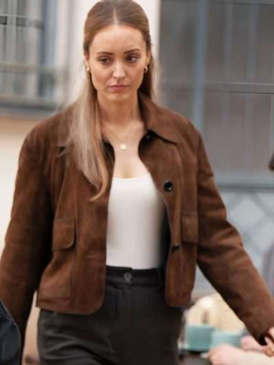 Shop Amanda Tate FBI International S04 Suede Leather Jacket