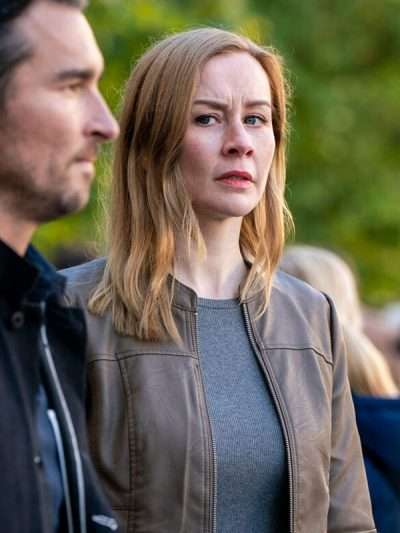 Buy FBI International 2025 Megan Garretson Brown Leather Jacket