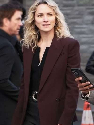 Shop FBI Most Wanted 2025 Shantel VanSanten Maroon Blazer