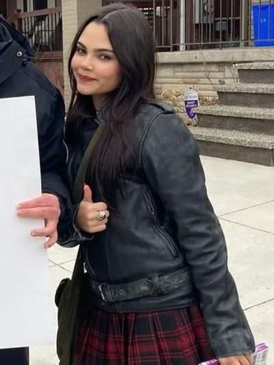 Buy Fear Street Prom Queen 2025 Ariana Greenblatt Black Leather Jacket