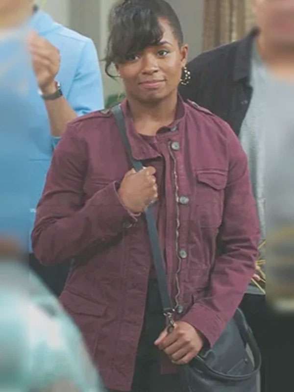 Shop Grey's Anatomy S21 Alexis Floyd Maroon Jacket