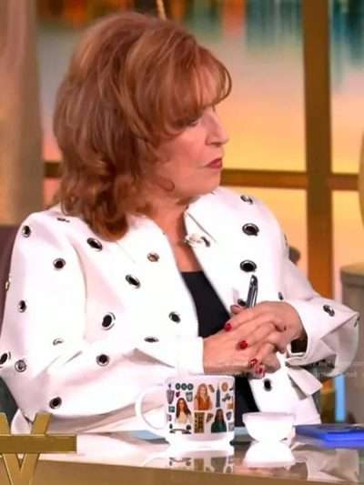 The View 2025 Joy Behar Grommet White Jacket