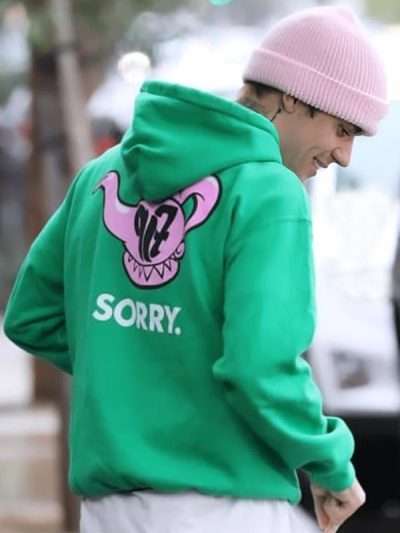 Justin Bieber Oversized Green Hoodie