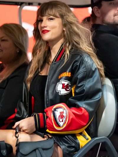 Taylor Swift KC Chiefs Leather Bomber Jacket