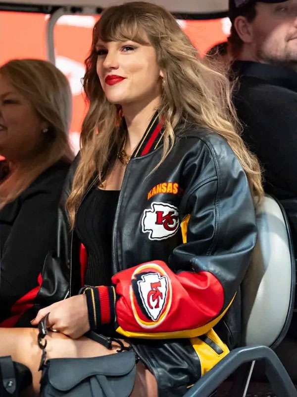 Taylor Swift KC Chiefs Leather Bomber Jacket